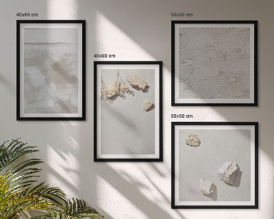 Set of 4 wall art pieces Sand stones boho texture