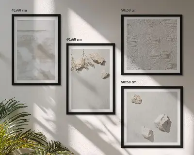 Boho sand stone texture wall art set of 4 pieces