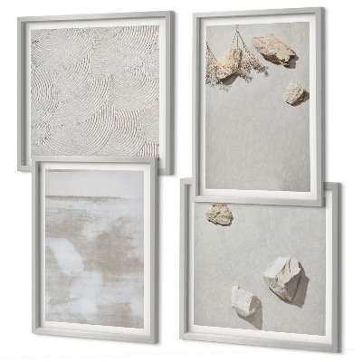 Set of 4 wall art pieces Sand stones boho texture
