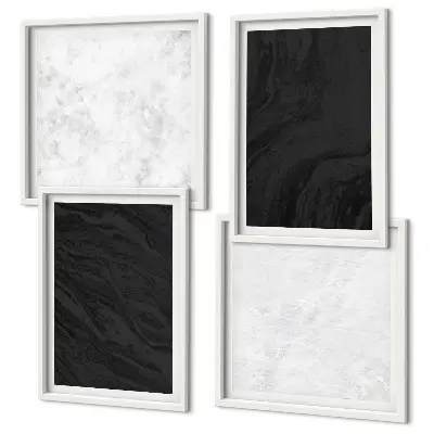 Multi-piece wall decor set dark light glamorous marbles design