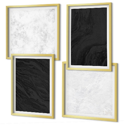 Multi-piece wall decor set Dark light glamorous marbles