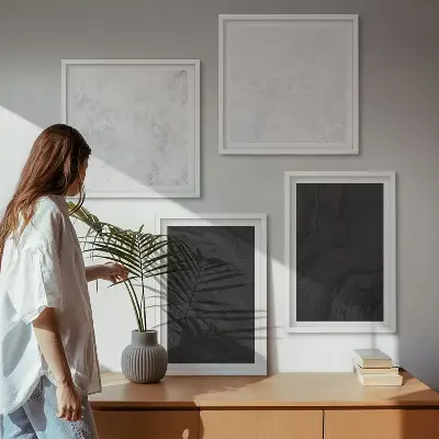 Multi-piece wall decor set dark light glamorous marbles design