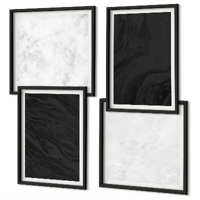 Multi-piece wall decor set dark light glamorous marbles design