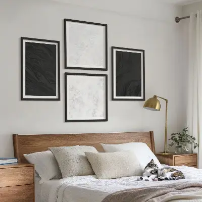 Multi-piece wall decor set dark light glamorous marbles design