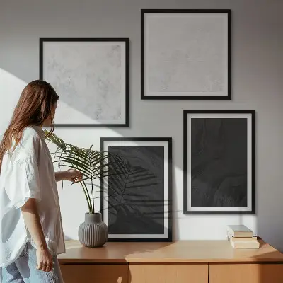 Multi-piece wall decor set dark light glamorous marbles design