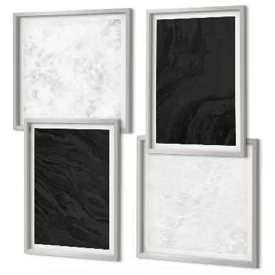 Multi-piece wall decor set dark light glamorous marbles design