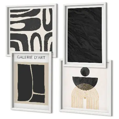 Abstract marble forms wall art set of 4 pieces