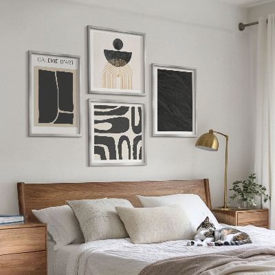 Set of 4 wall art pieces Abstract marble forms