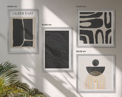 Set of 4 wall art pieces Abstract marble forms