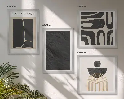 Abstract marble forms wall art set of 4 pieces