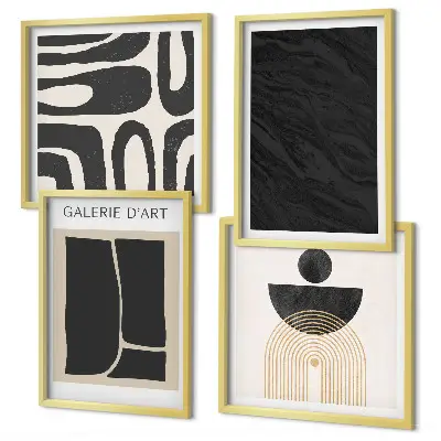 Abstract marble forms wall art set of 4 pieces