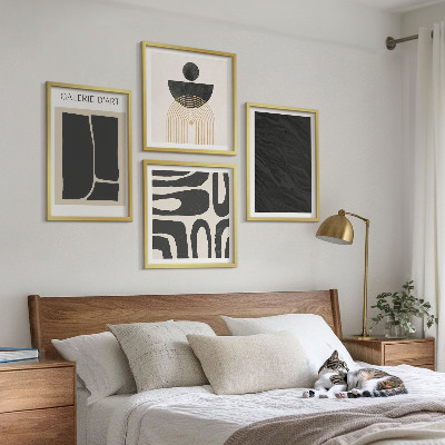 Set of 4 wall art pieces Abstract marble forms