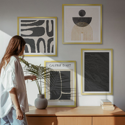 Set of 4 wall art pieces Abstract marble forms