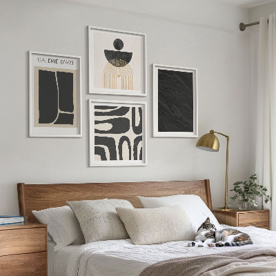 Set of 4 wall art pieces Abstract marble forms