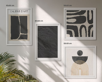 Set of 4 wall art pieces Abstract marble forms