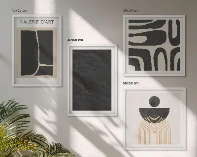Abstract marble forms wall art set of 4 pieces