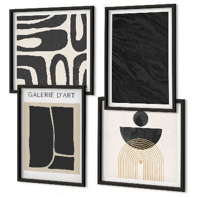 Set of 4 wall art pieces Abstract marble forms