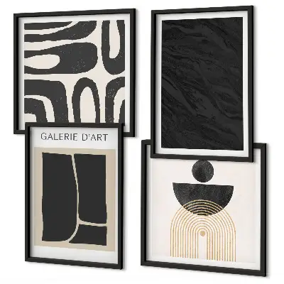 Abstract marble forms wall art set of 4 pieces