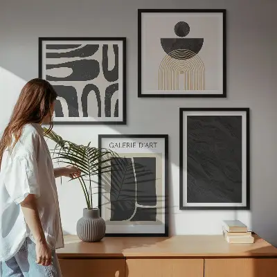 Abstract marble forms wall art set of 4 pieces