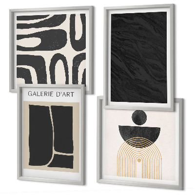 Set of 4 wall art pieces Abstract marble forms