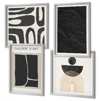 Abstract marble forms wall art set of 4 pieces