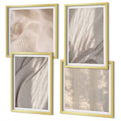 Multi-piece wall decor set Natural boho fabrics close-up