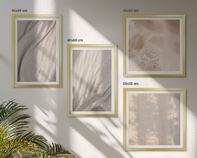 Multi-piece wall decor set Natural boho fabrics close-up