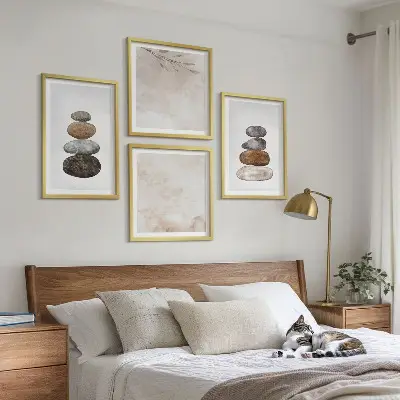 Boho stone stacks wall art set boho stone stacks painting