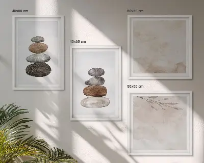 Boho stone stacks wall art set boho stone stacks painting