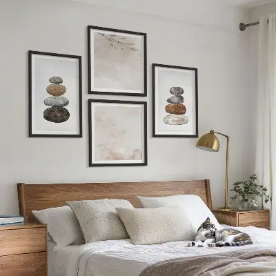 Boho stone stacks wall art set boho stone stacks painting