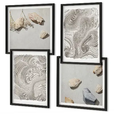 Modern abstract wall art set of 4 pieces