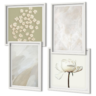 Wall art set Flowers fashionable boho textures