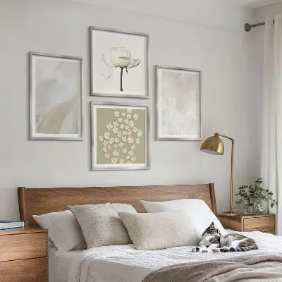 Wall art set fashionable boho flower textures