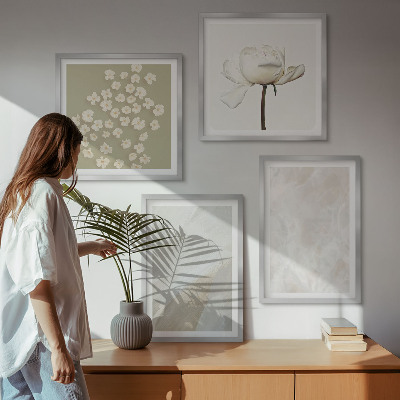 Wall art set Flowers fashionable boho textures