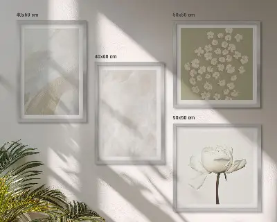 Wall art set fashionable boho flower textures