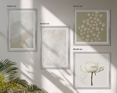 Wall art set Flowers fashionable boho textures