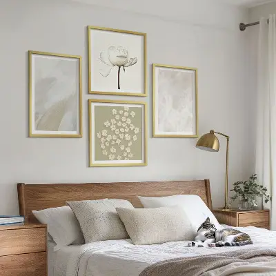 Wall art set fashionable boho flower textures