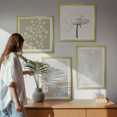 Wall art set Flowers fashionable boho textures