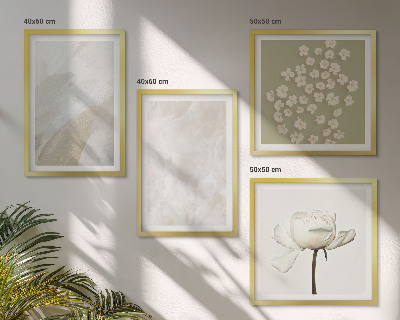 Wall art set Flowers fashionable boho textures