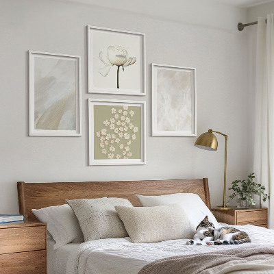 Wall art set Flowers fashionable boho textures