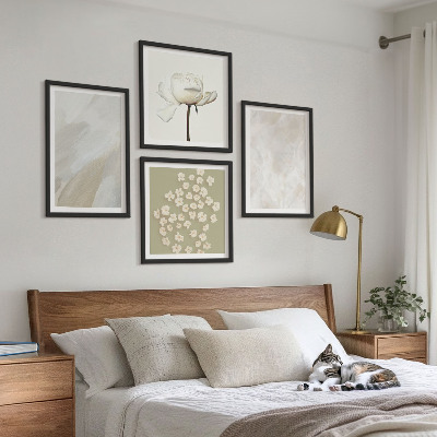 Wall art set Flowers fashionable boho textures