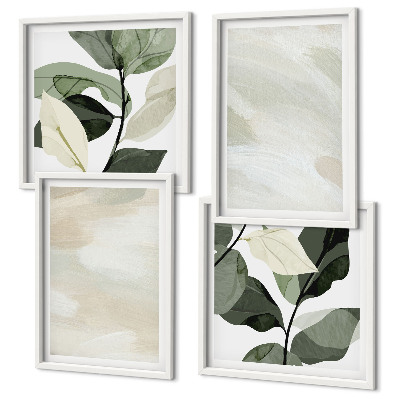 Set of 4 wall art pieces Bright abstract boho paints