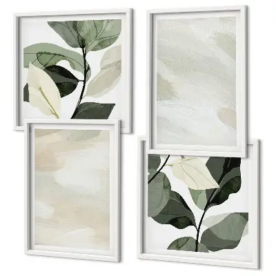 Bright abstract boho wall art set of 4 pieces