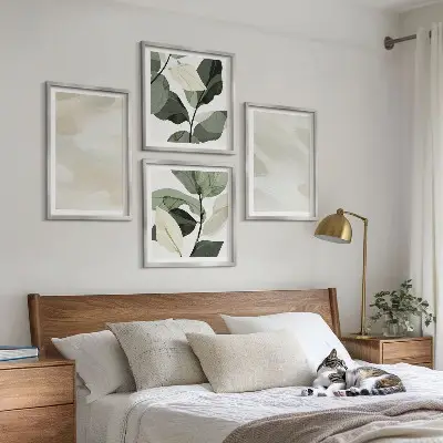 Bright abstract boho wall art set of 4 pieces