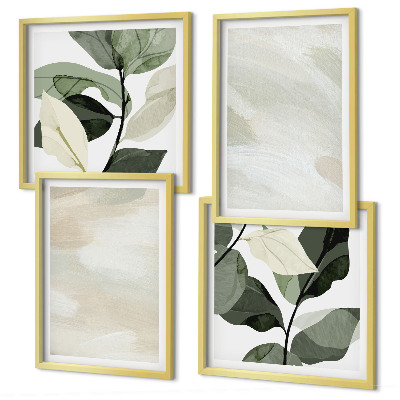 Set of 4 wall art pieces Bright abstract boho paints