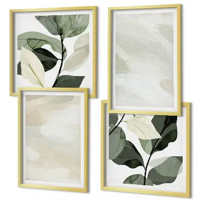 Bright abstract boho wall art set of 4 pieces