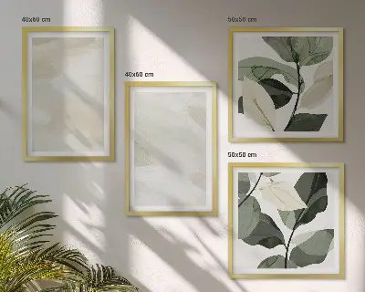 Bright abstract boho wall art set of 4 pieces