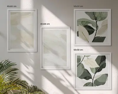 Bright abstract boho wall art set of 4 pieces
