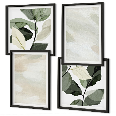 Set of 4 wall art pieces Bright abstract boho paints