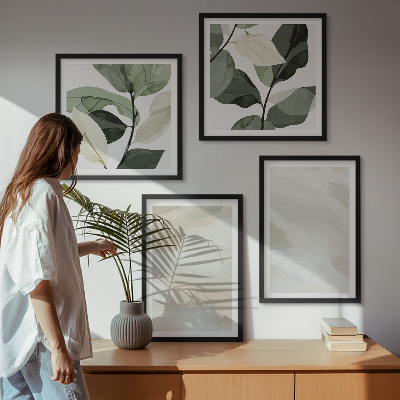 Set of 4 wall art pieces Bright abstract boho paints